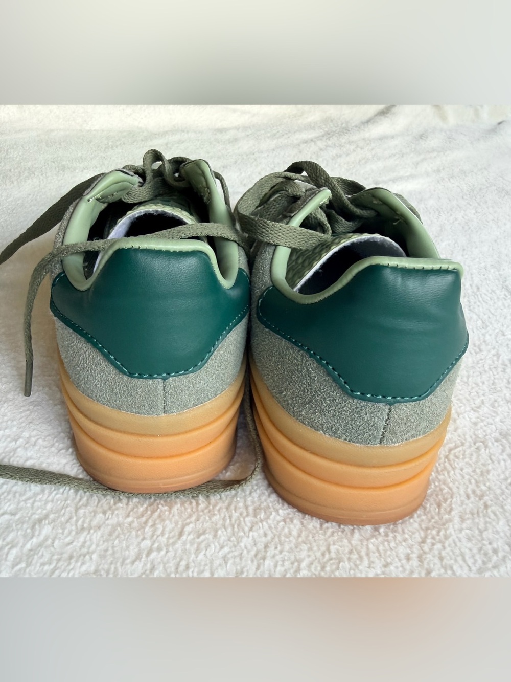 adidas Gazelle Bold Silver Green Gum Platform Sneakers Women’s 7.5 - Picture 5 of 8